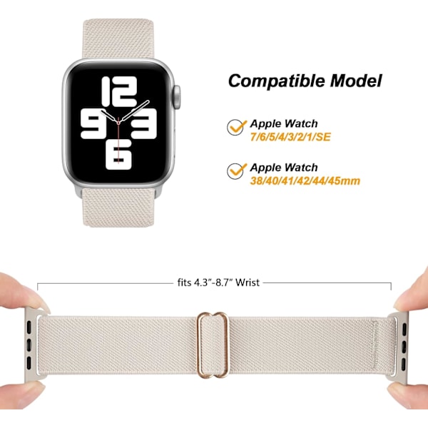 Elastisk nylon kompatibel med Apple Watch-rem 38 mm 15-pakke-B 15pack-B 38MM/40MM/41MM