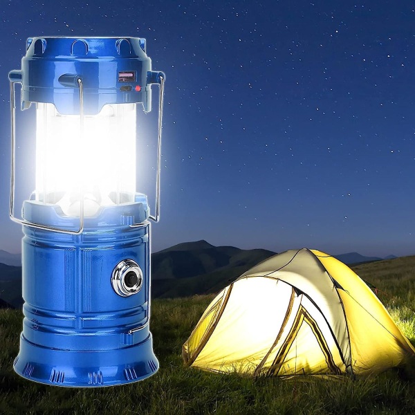 Portable Solar Rechargeable LED Camping Lantern Ultra Bright Battery Powered Flashlight for Camping, Hiking, Shelter