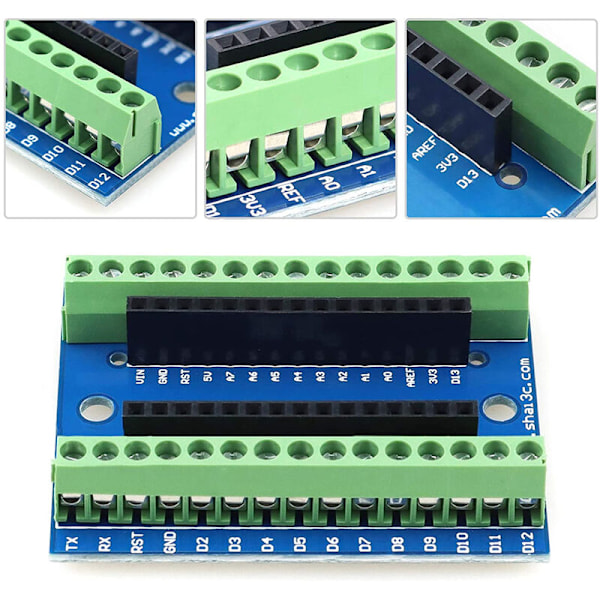 3 stk. Nano skrue terminal adapter shield ekspansionskort Nano V1.0 AVR AU modul til Arduino