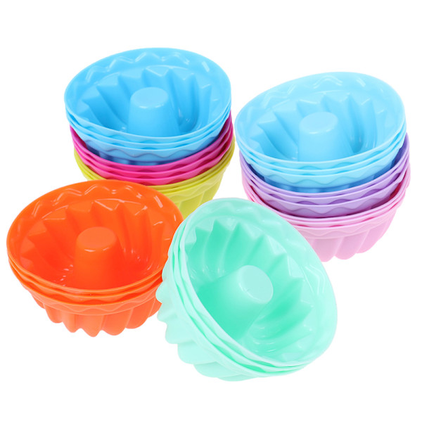 12 st/set Bakform Silikon Pudding Cupcake Muffin Gör B