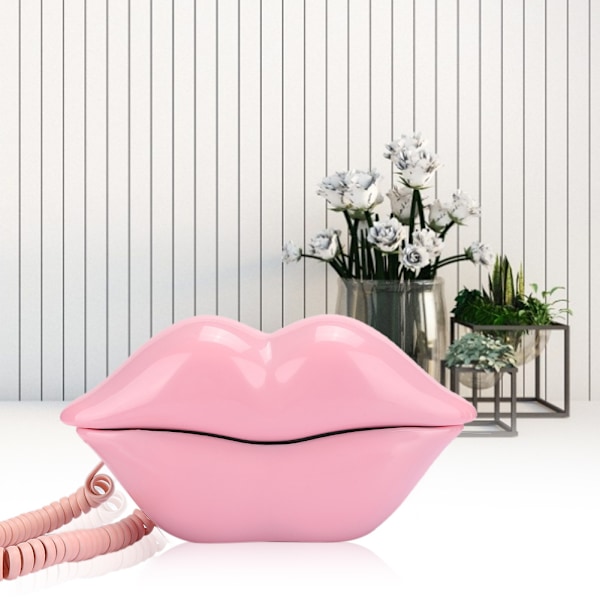 Europæisk stil hjem telefon Fashionable Pink Lips Shape Desktop fastnet telefon