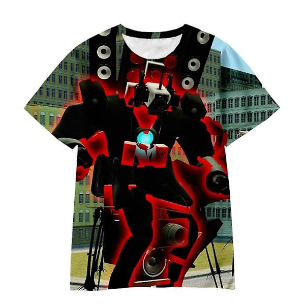 Skibidi Toilet T-shirt Anime Game Tøj Drenge Piger Tøj Mode Harajuku T-shirt Sommer 3d Print Børn T-shirt Streetwear Toppe Skibidi Toilet-20 Skibidi Toilet-20 110CM