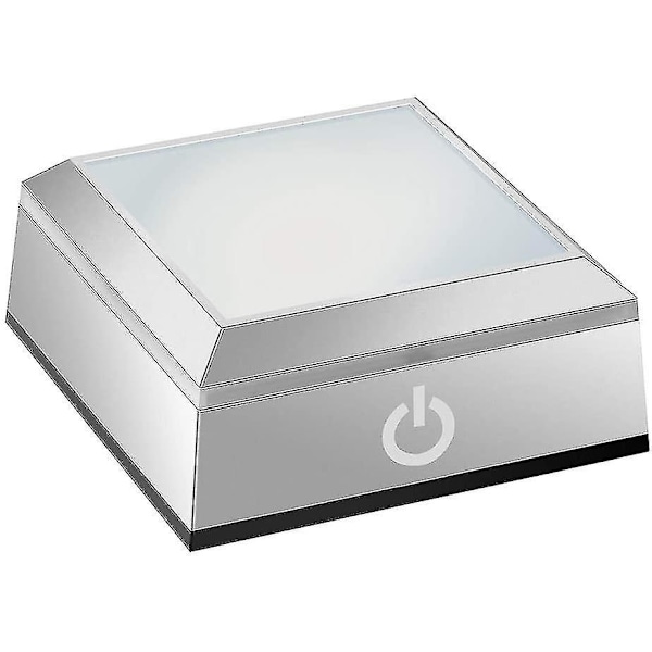 Led-lysbase for krystall 3d glasskunst fargerik opplyst firkantet stativ displayplate flat