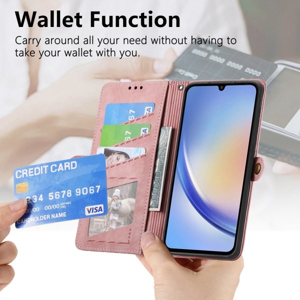 Case plånboksfodral Samsung Galaxy A14 Rosa
