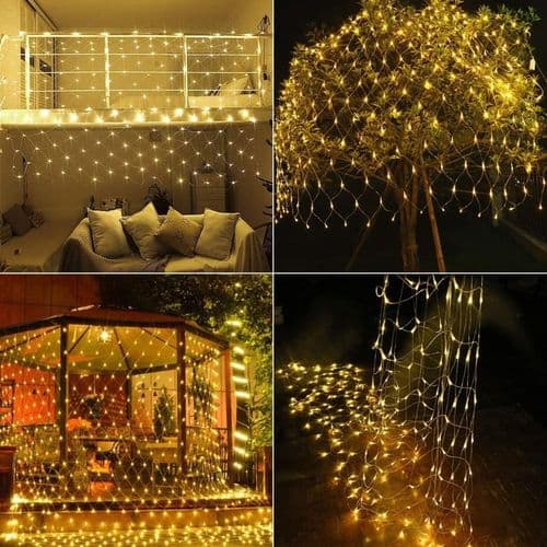 192 LED lysnet 3 x 2 m varm hvid julelysnet