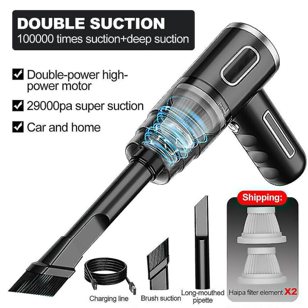 29000pa Powerful Car Vacuum Cleaner Wet/Dry Cordless Strong Suction Handheld N3