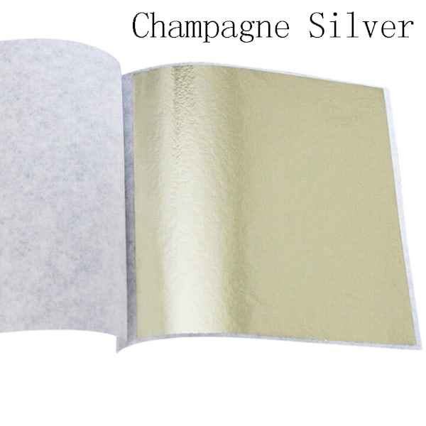 100 ark guldfolie bladguldning hantverk hantverk Champagne Silver