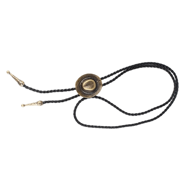 Western Cowboy Hat Bolo Tie Vintage Amerikansk Justerbar PU Bronze 4 x 3.5cm