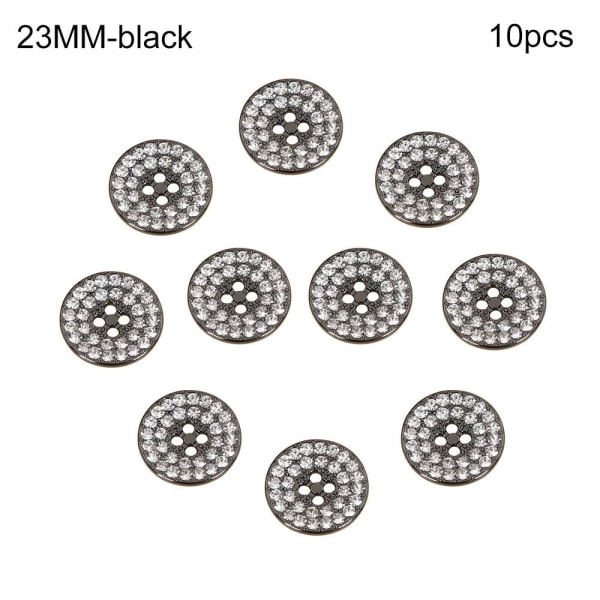 Metallknappar med strass, svarta, 23 mm, 10 st black 23MM10pcs-10pcs