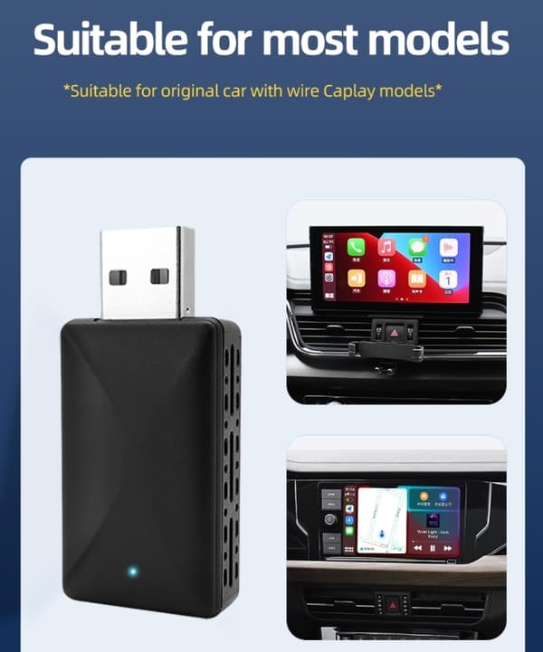 Langaton CarPlay -sovitin, Plug and Play langallisille CarPlay-autoille, langaton Android Auto Dual Channel