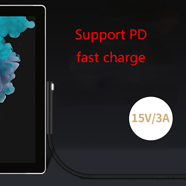 Typ C-strömkabel med magnet för huvudladdare till Microsoft Surface Pro 3 4 5 6 0.05 meters