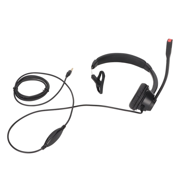 Telephone Headset Noise Canceling Volume Control 3.5mm Straight Plug Unilateral Business Headphone with Mic for Office