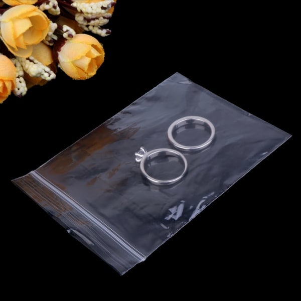 100 kpl uudelleensuljettavia muovisia vetoketjullisia pusseja, kirkas polyeteenipussi 7 cm x 10 cm, korvakorujen pakkausjärjestäjä, lukittava pussi koruille