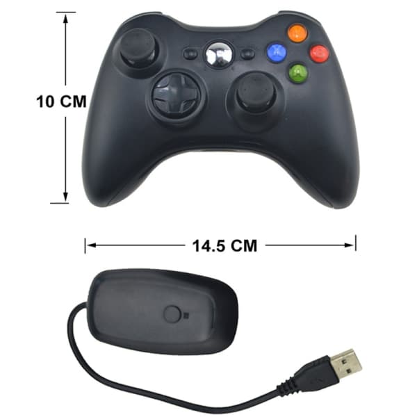 Ny XBOX360/PS3 Universal Trådløs 2.4G Grip - Sort, Plus PS3 Fu