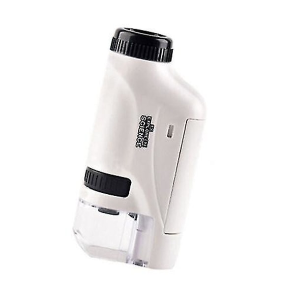 Fickmikroskop Set 60x-120x Handhållet Mikroskop LED-ljus White