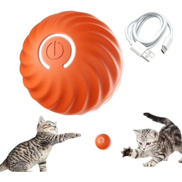 Självrullande boll för hundar, smart självgående boll med 2 lägen lång batteritid, ny elektrisk intelligent retande kattboll med utbytbart skal