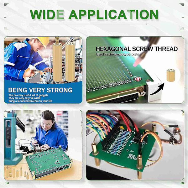 320 st M2 mässing hane och hona sexkantsdistans gängad pelare PCB & moderkort sortimentssats