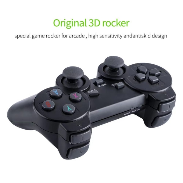 Videospelskonsol 64G Inbyggd 10 000 spel Retro handhållen spelkonsol trådlös handkontroll Game Stick för PS1/GBA Kid Julklapp - perfekt