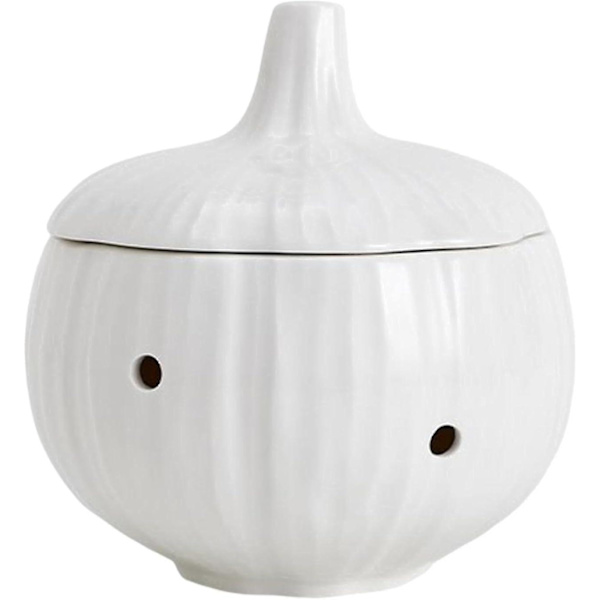 Garlic Keeper Opbevaringsbeholder Keramik Garlic Holder Hus Ed Garlic Opbevaringskrukke Med Låg Til At Opbevare Ingefær Hvidløg S Er White