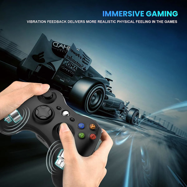 Xbox 360 trådlös handkontroll 2,4 GHz Gamepad Joystick trådlös handkontroll (svart)