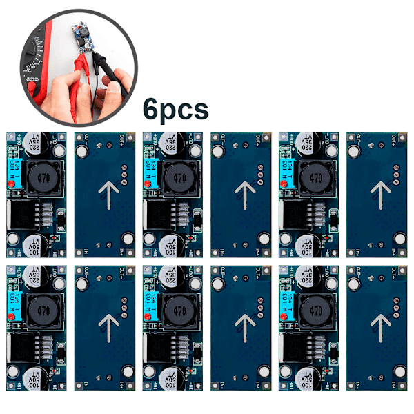 6 stk. LM2596 DC til DC højeffektiv spændingsregulator 3.0-40V til 1.25-35V Buck Converter DIY strømforsyning trin-ned modul
