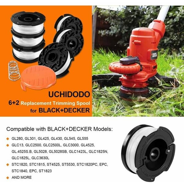 Trimmer Line Spool for Black And Decker Trimmer 6 Brush Line Spool med 1 Spool Cap og 1 Spring