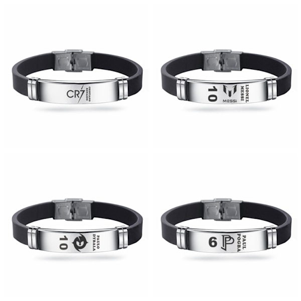 Fodboldklub Sport Rustfrit Stål Silikon Armbånd Justerbart Armbånd*2- Perf Mesut Ozil