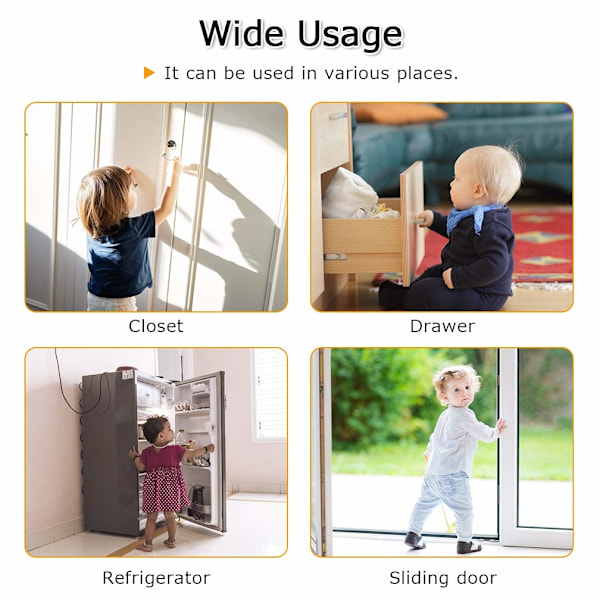 Køleskabslås til skabe, hvid white Coded Lock