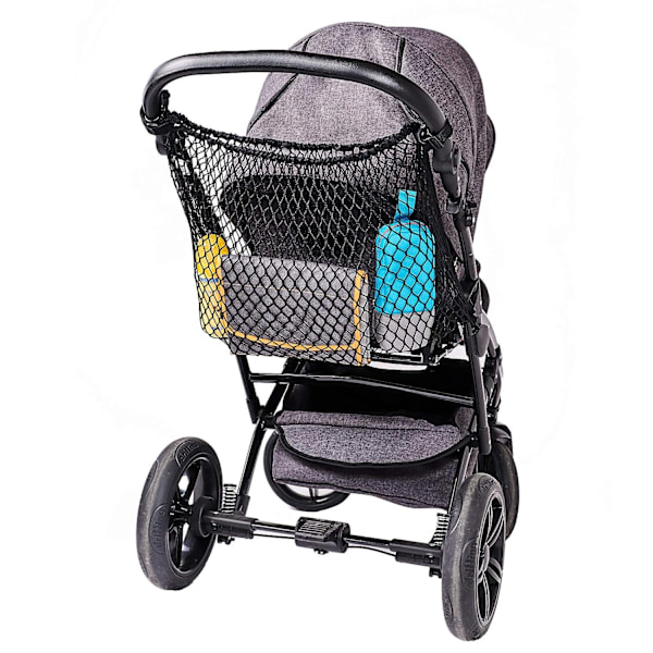 Stroller Mesh Bag, Top Button, Large Capacity Shoulder Straps, Ad