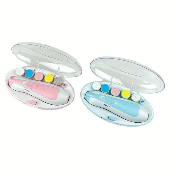 1 stk. elektrisk neglesliper for baby, multifunksjonell neglesaks for barn, neglepolering for nyfødte Pink