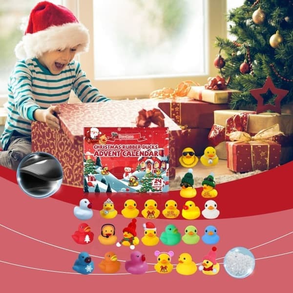 Barn Adventskalender 2025, 24 Gummi Ankleksaker Julkalender Nedräkning Julklapp