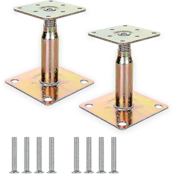 2 stk 100-150 mm galvanisert justerbar hevet stolpefotstøtte, tung takstøtte for bygging