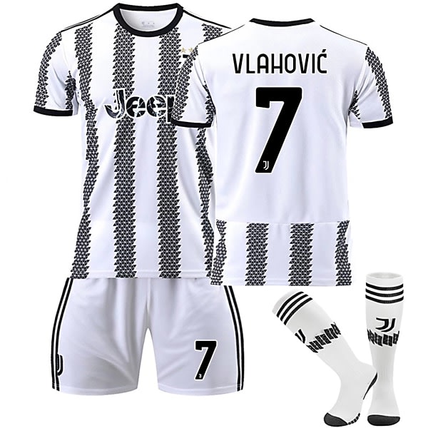 Juventus F.C. -23 Hem Jersey VLAHOVIC Nr 7 Fotbollströja kit W 22