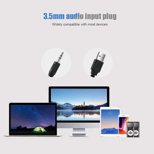 USB-kaiutin, pieni kevyt kaapeli stereokaiutin LED
