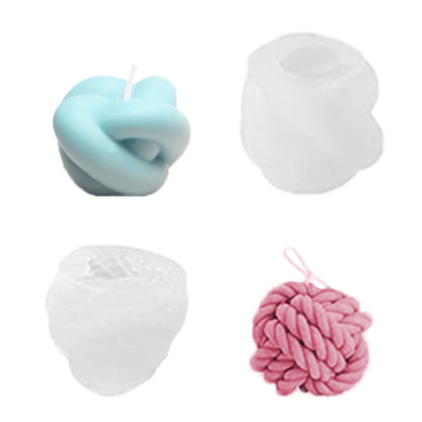 3D stearinlysforme, 2 silikoneforme til kuglemønstre