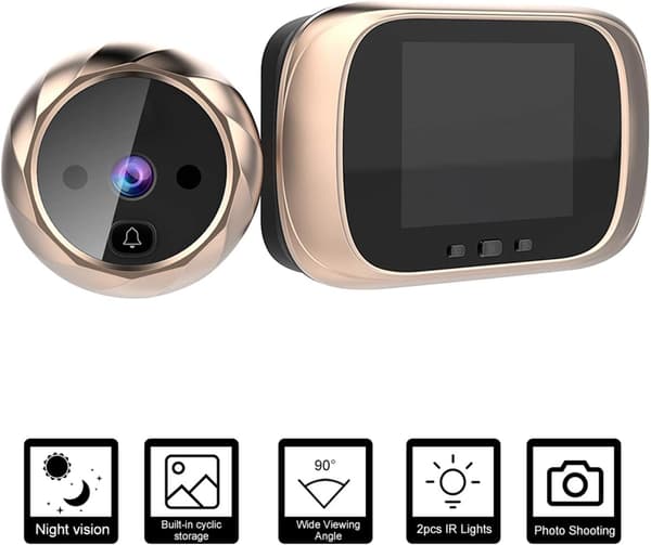 Digital dørtelefon - 2,8'' - LCD-skærm - Nattesyn - Digital dørtelefon Guld