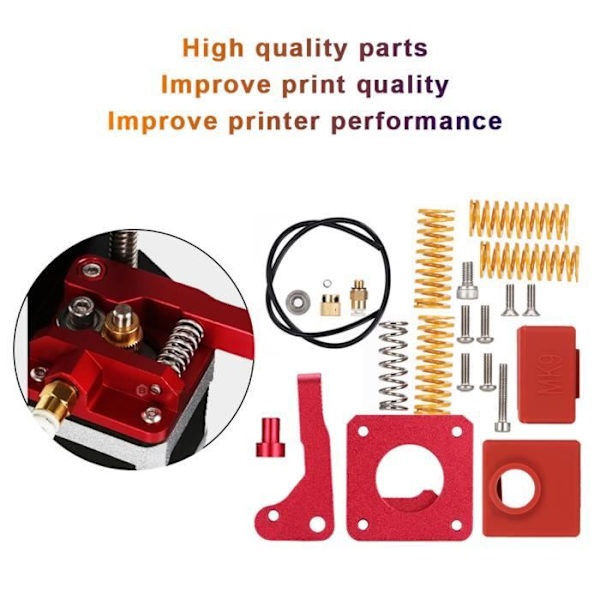 HURRISE Ekstruder Feed Kit Praktisk Ekstruder Blok Kit i Aluminium Computer Printer