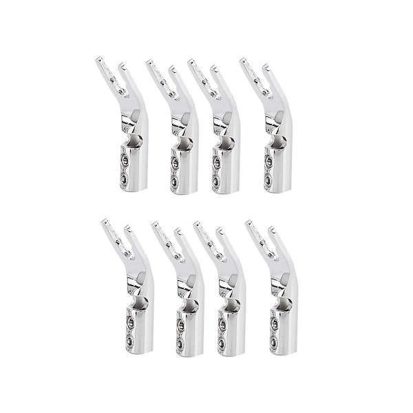 8PCS HIFI Banana Y Spade Y Gold Plated Pure Copper Screw Fork HiFi Speaker Spade Connector Plugs-Si