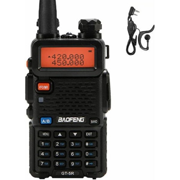 BAOFENG UV-5R To-kanals Walkie Talkie FM-radio Dobbel skjerm 400-520mHZ 5W Oppladbar Toveis radio