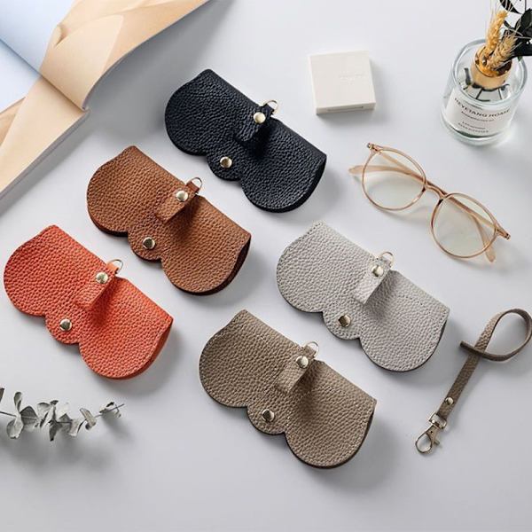 1 stk Retro Læder Håndlavet Brille Etui Solbriller Briller Pro Grey