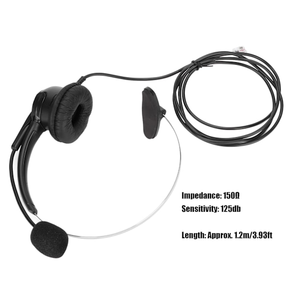 Telefon headset RJ9-øretelefon med 330° justerbar mikrofon til hjem og callcenter-kontortelefon