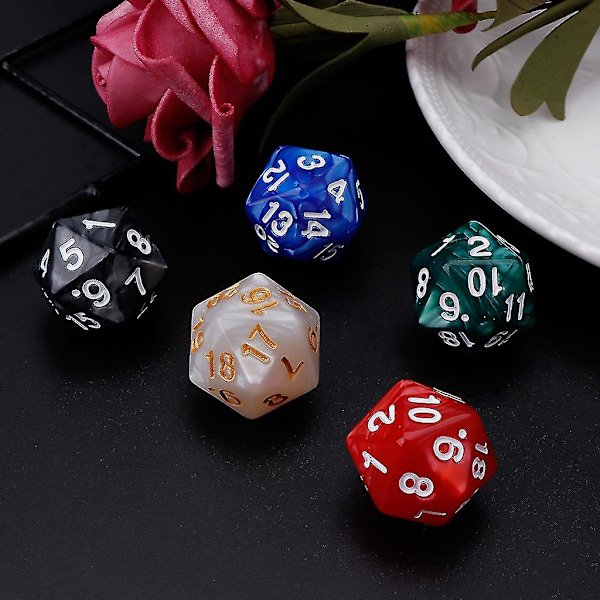 20-sidig tärning D20 polyedriskt set för RPG-brädspel - 10 st