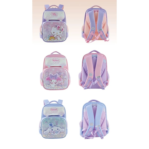 Sanrio HelloKitty Cinnamoroll skoletaske til piger, perfekt til elever i 1.-3. klasse, sød og funktionel KT0184C