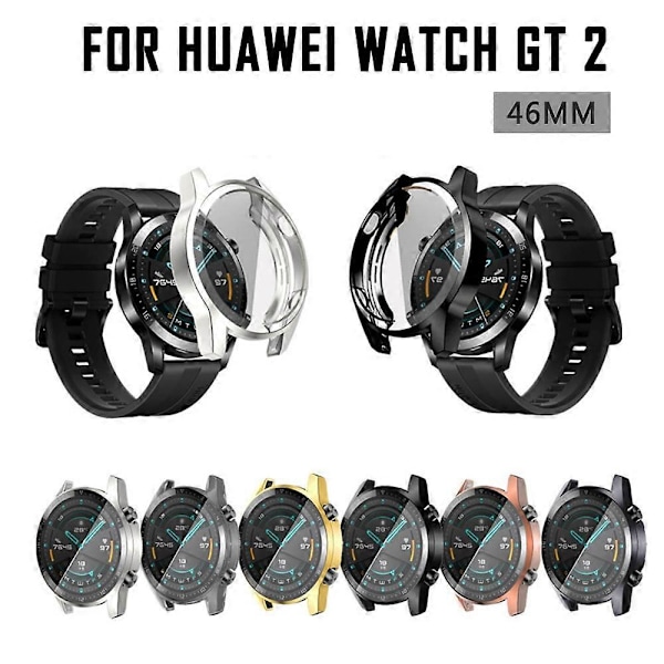 Huawei Watch GT 2 46mm suojakotelo, Pehmeä TPU Täysnäyttö Suojakotelo Suojaava Kotelo gray