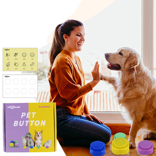 4-set inspelningsbar knapp för hundar Talande hundknapp Lär din hund att prata hundträningsknapp för kommunikation