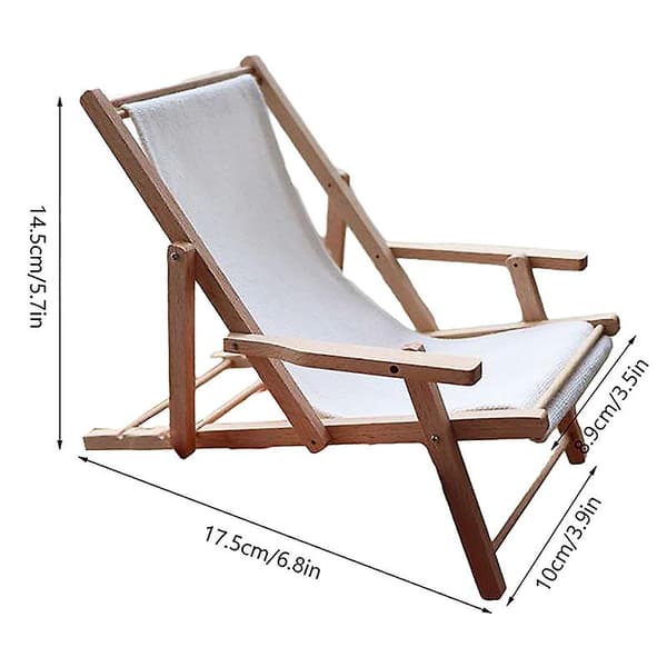 1:6 Dockhus Mini Stol Fällbar Däck Lounge Stol Strand Stol Möbler Dekor A