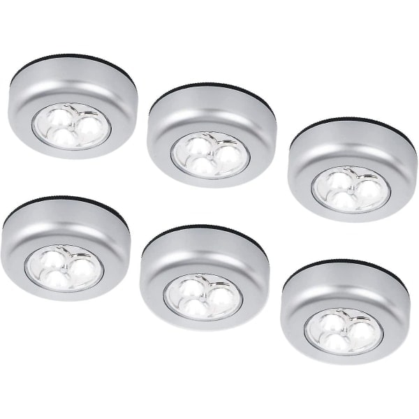 Förpackning LED Batteridriven Trådlös Nattlampa Stick Tap Touch Lampa Stick-on Push Light för Garderober, Skåp, Bänkar eller Allrum, Sladdlös för