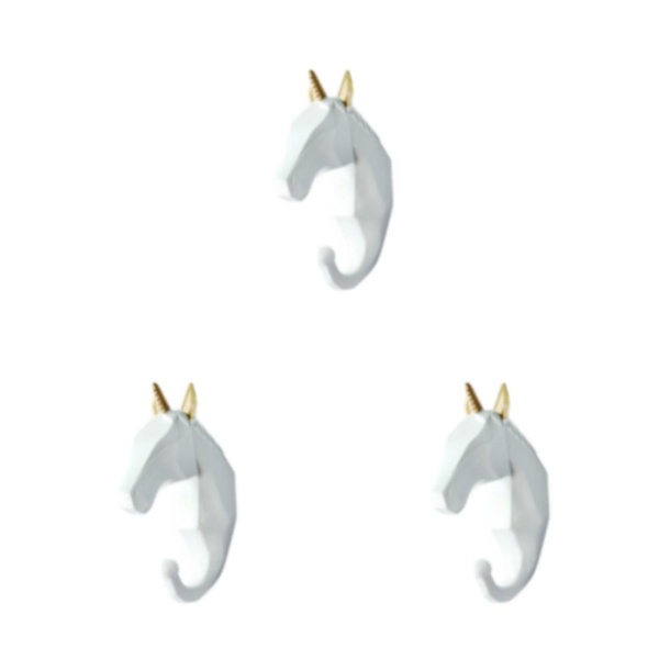 1/2/3/5 Vahva ja kestävä eläinpään avaimenkoukku yksinkertaiseen valkokultaan (hevonen) White gold (horse) 3 Sets