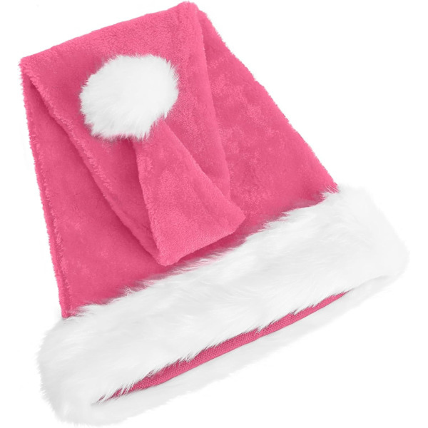 Julhatt Tomtehatt För Vuxna, Plus Lång Julhatt Lyxig Tomtehatt, Julpartyhatt För Män Och Kvinnor, Jultillbehör Rosa pink adult