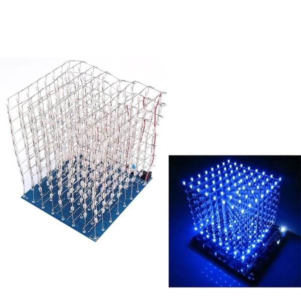 3D LED-kuutiosarja DIY-juotoshanke 8x8x8 elektroniikkasarja